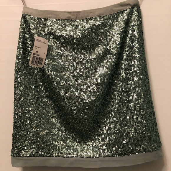 Blue green sequin mini skirt - Picture 1 of 5